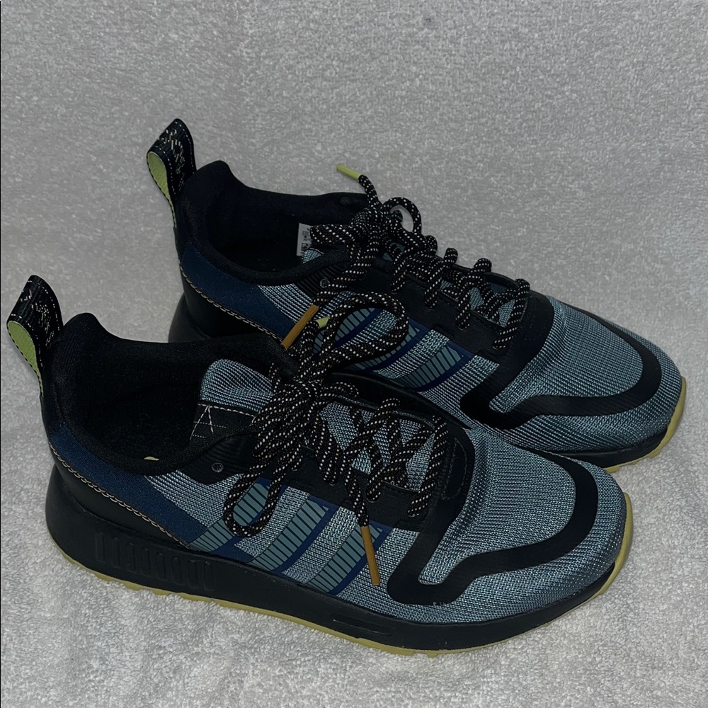 Adidas Black and Blue Athletic Kids Unisex Shoes